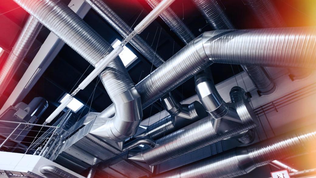 LEV tubes and Pipes in industrial ceiling