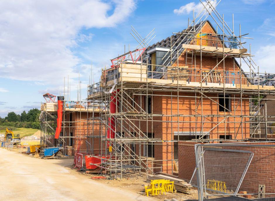 New House being built by contractors in Barnstaple Devon