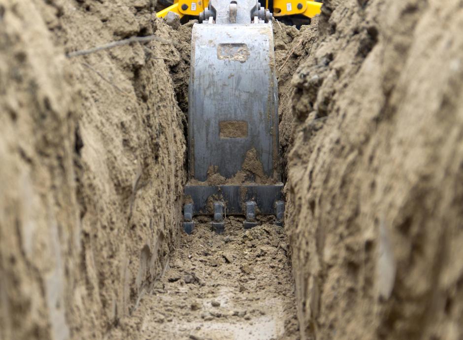 Digging trench for building footings